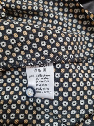 Wiya T M Camisa con corbata negra, marrón claro y