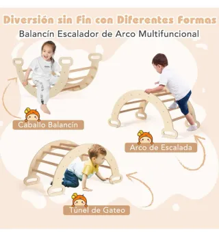 Triángulo Escalada Madera COSTWAY 7 en 1