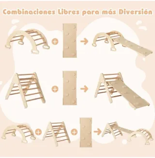 Triángulo Escalada Madera COSTWAY 7 en 1