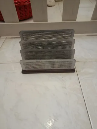 Organizer da scrivania metallo e legno