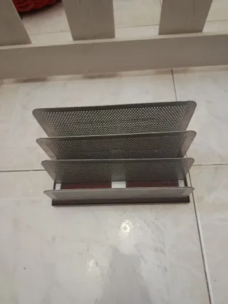 Organizer da scrivania metallo e legno