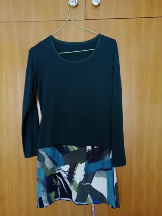 Camiseta larga estampada