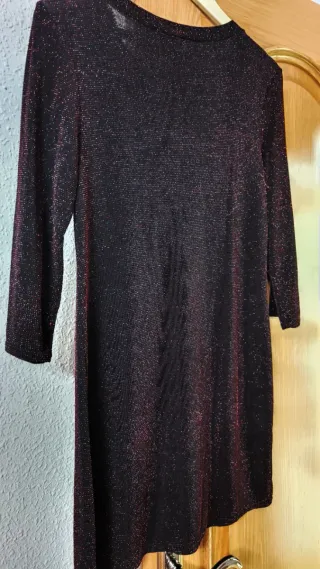 Vestido mujer negro y rojo brillante