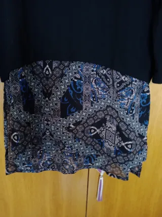 Camiseta larga estampada