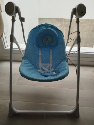 Hamaca balancín bebé azul, marca Asalvo.
