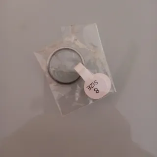 Anillo de acero plateado talla 8