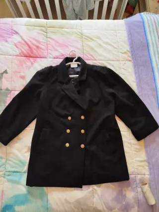 Abrigo paño mujer negro