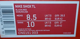 Zapatillas Nike Shox Talla 42 Negro/Rojo