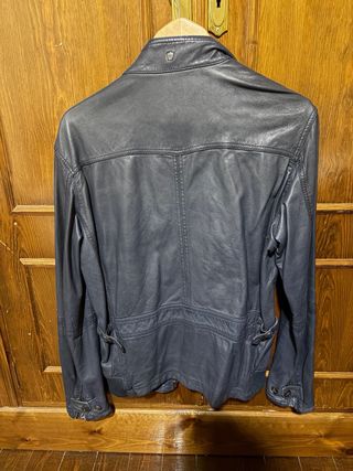 Cazadora Piel Massimo Dutti Azul Talla M