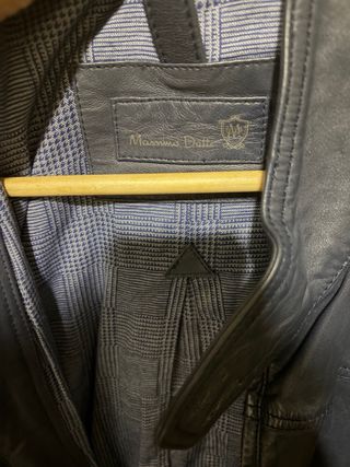 Cazadora Piel Massimo Dutti Azul Talla M