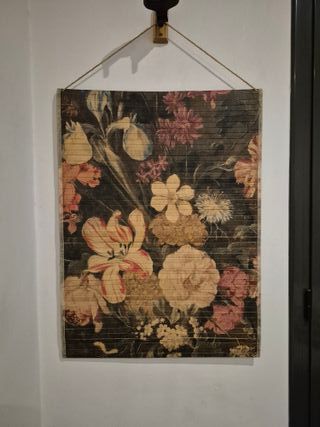 Tapiz decorativo enrollable de madera