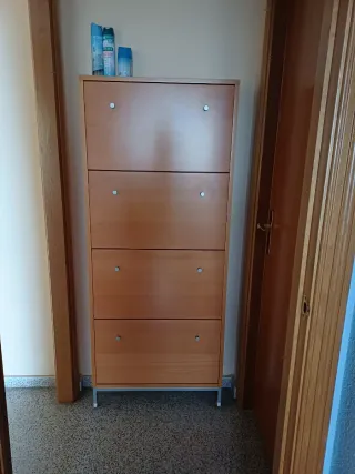 Zapatero 12 pares madera y metal