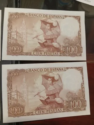 Billetes 100 Pesetas Españolas (4 unidades)