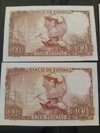 Billetes 100 Pesetas Españolas (4 unidades)