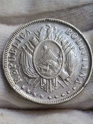 Bolivia Lote 2 monedas 20 Cents. 1881 / 1893 Plata