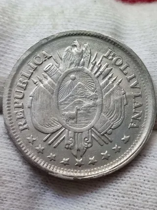 Bolivia Lote 2 monedas 20 Cents. 1881 / 1893 Plata