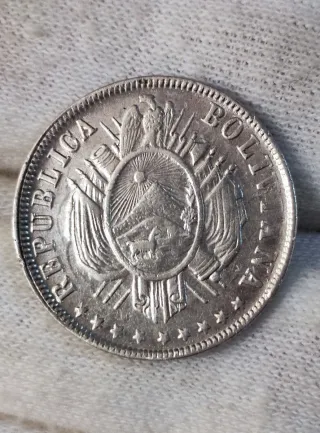 Bolivia Lote 2 monedas 20 Cents. 1881 / 1893 Plata