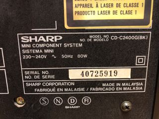 Equipo estéreo SHARP. Doble cassette, triple CD
