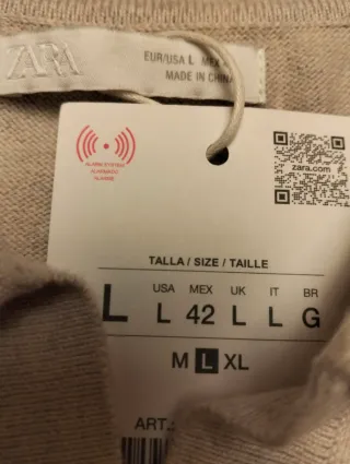 Jersey suéter Zara Hombre Talla L Beige