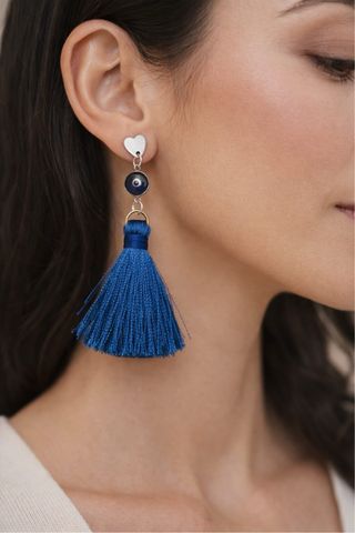 Pendientes Ojo Turco Azul y Corazón