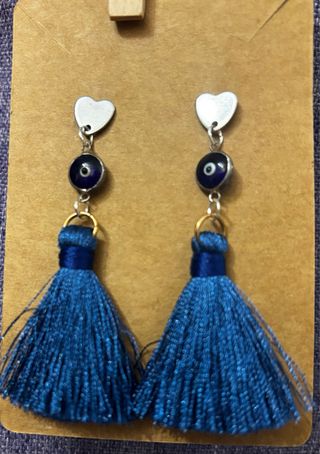 Pendientes Ojo Turco Azul y Corazón