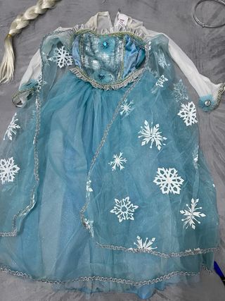 Vestito Frozen Elsa con parrucca e corona