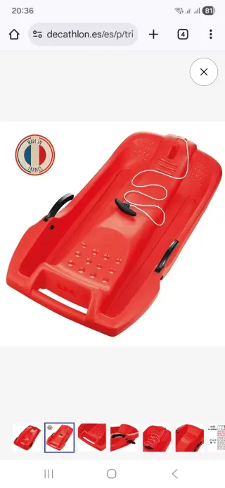 Trineo para niños rojo