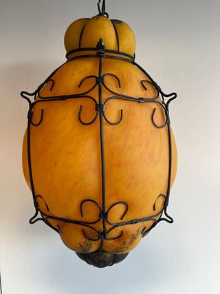 Lampada Veneziana Vetro Soffiato Arancio