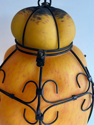 Lampada Veneziana Vetro Soffiato Arancio