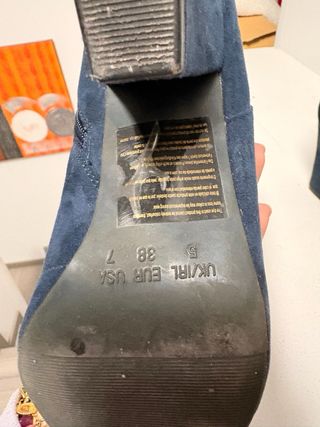 Botines Antelina Azul Marino Talla 38