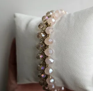 Bracciale con perle rosa e oro