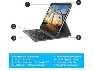 Logitech Slim Folio Pro iPad Pro 12.9 Gris