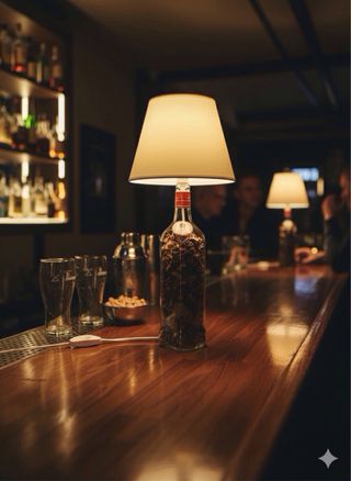 Lámpara Botella Whisky Marrón