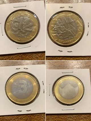 Lote 2 monedas 3€ Eslovenia 2011 y 2020