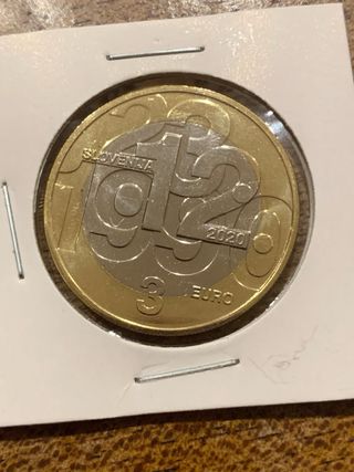 Lote 2 monedas 3€ Eslovenia 2011 y 2020