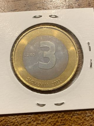 Lote 2 monedas 3€ Eslovenia 2011 y 2020
