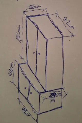 Vitrina verde con puertas y baldas