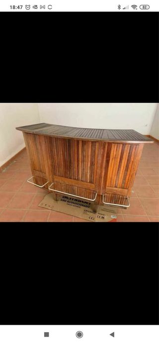 Barra de madera teka plegable