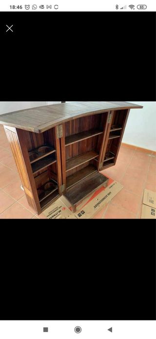 Barra de madera teka plegable