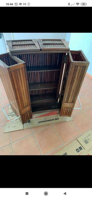 Barra de madera teka plegable