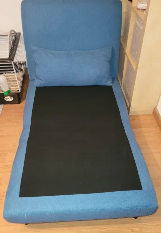 Sofá cama individual azul