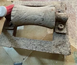 Rullo attrezzo rurale antico ferro legno