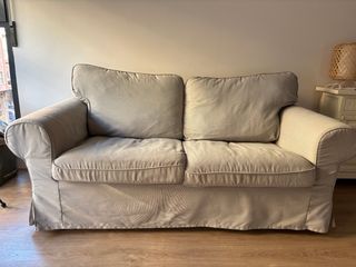 Sofá 2 plazas tela beige