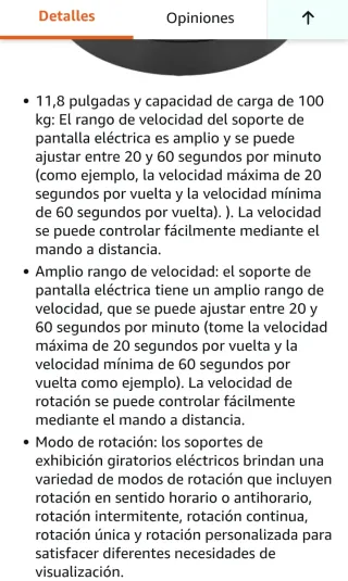Plato Giratorio de Exhibición Electrico
