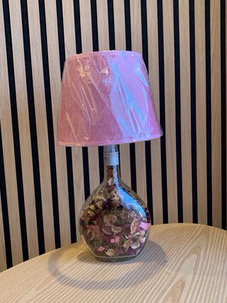 Lámpara Botella Vino Rose Rosa