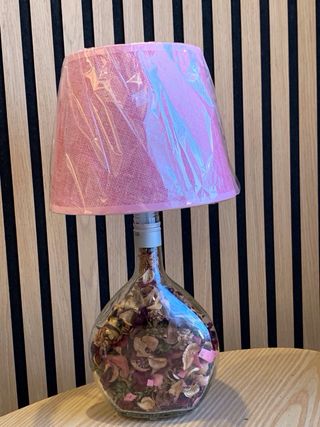 Lámpara Botella Vino Rose Rosa