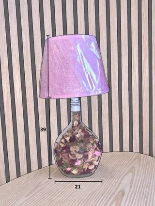 Lámpara Botella Vino Rose Rosa