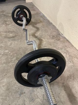 Pesos con Barra CurlBiceps y barra Triceps Domyos