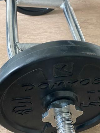 Pesos con Barra CurlBiceps y barra Triceps Domyos