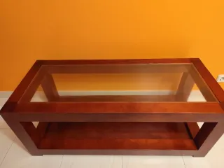Mesa de centro madera y cristal